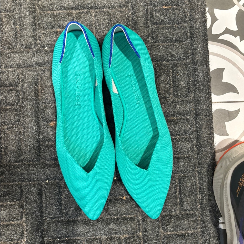 Rothy's Blue Flats Sleek Minimalist Design